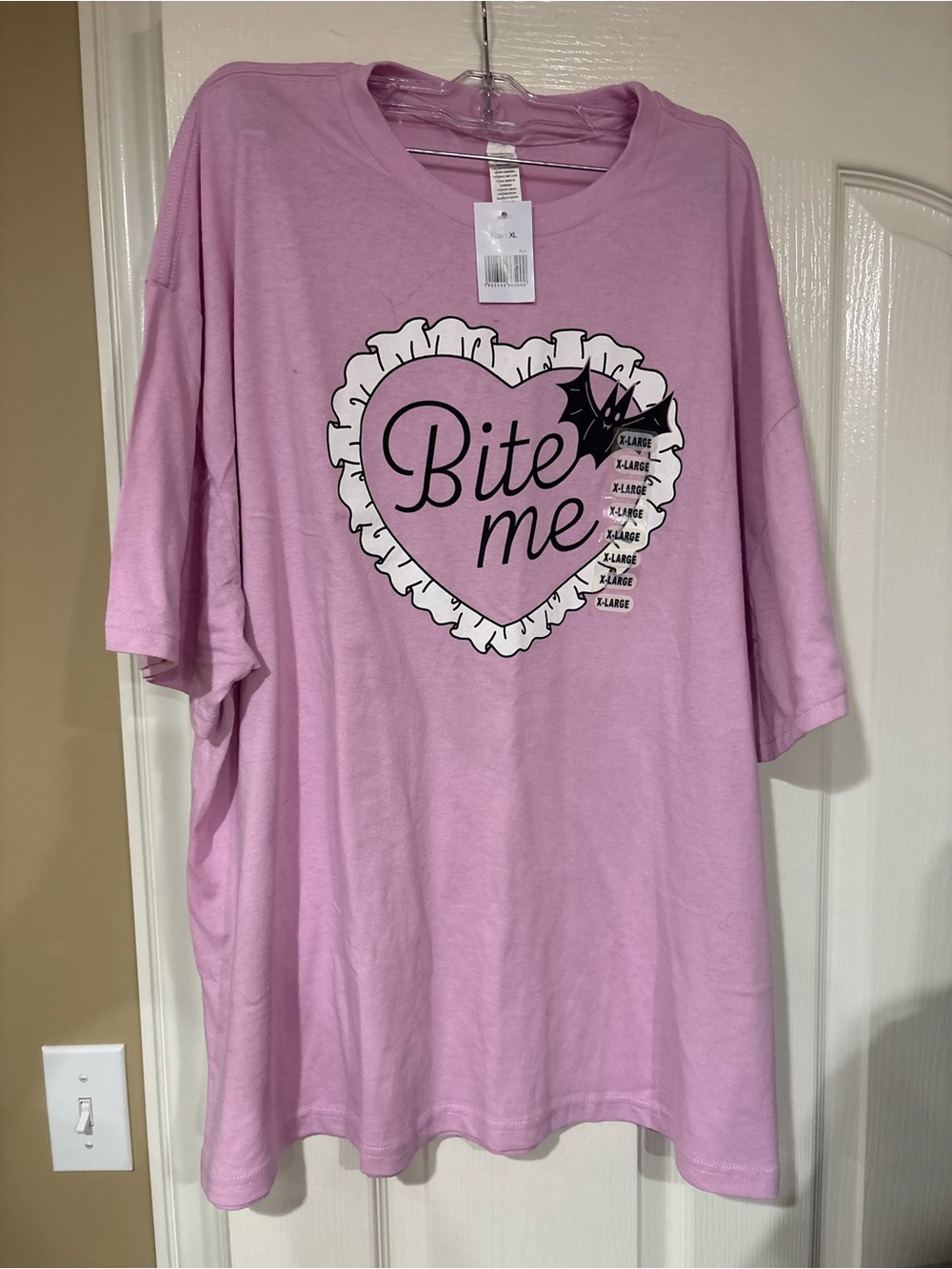 NWT-  Pink "Bite Me" Heart Graphic Tee